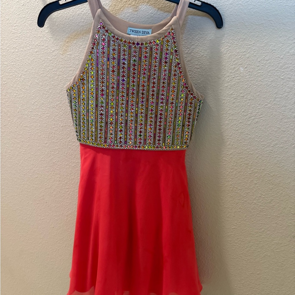Colorful Beaded Halter Dress